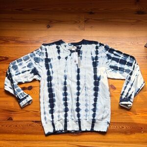 Outerknown Navy and White Tie-Dye Sweatshirt